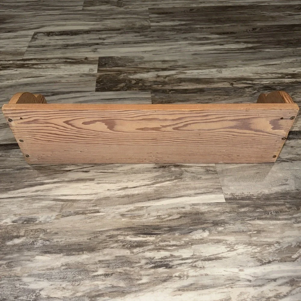 Vintage Heavy Rustic Primitive Country Wood Wall Corbel Shelf 25.5 In Cottage